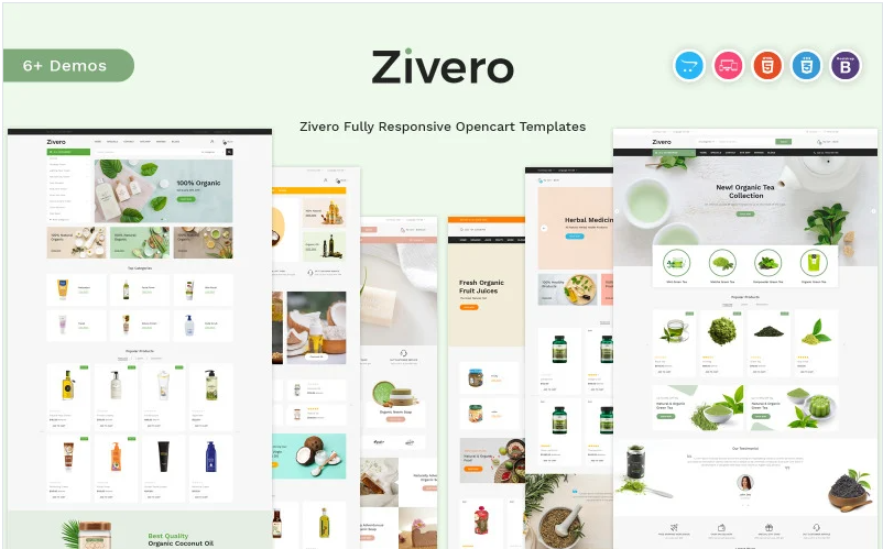 Zivero - Organic & Beauty OpenCart Template