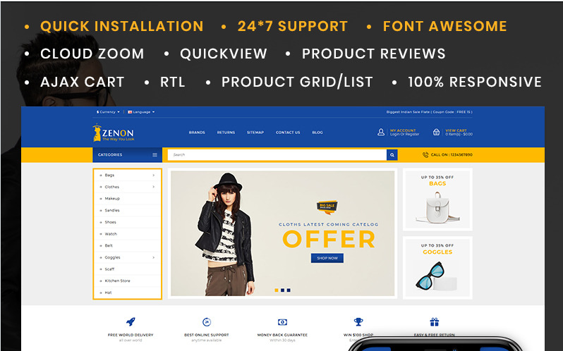 Zenon Fashion Store OpenCart Template