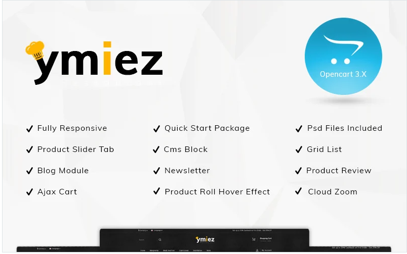 Ymiez Food Store OpenCart Template