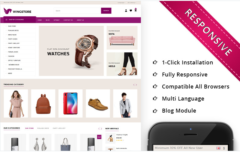 Wingstore - Mega Shop Responsive OpenCart Template
