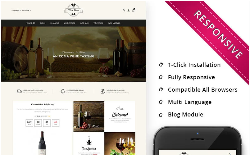 WineMenu - The Wine Shop Responsive OpenCart Template