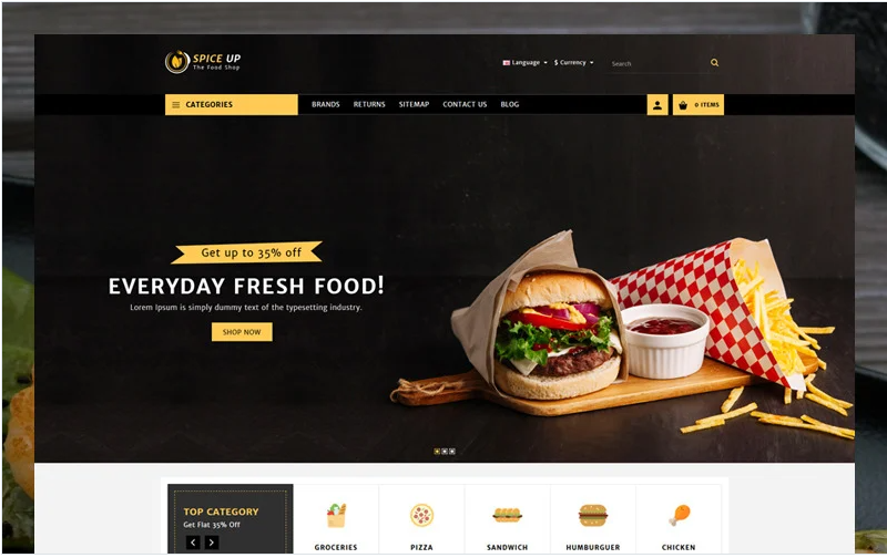 SpiceUp Foods Store OpenCart Template