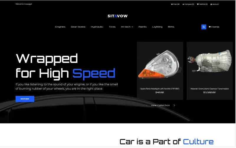 Sitavow - Auto Parts Clean OpenCart Template