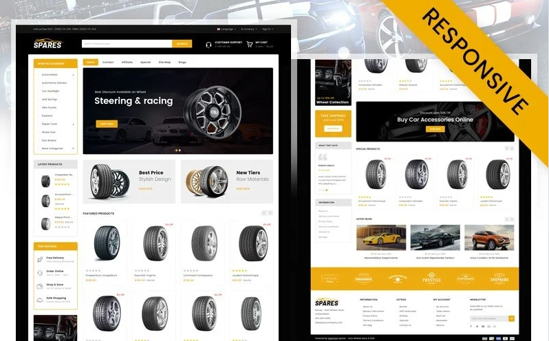 Spares - Auto Wheels Store OpenCart Template