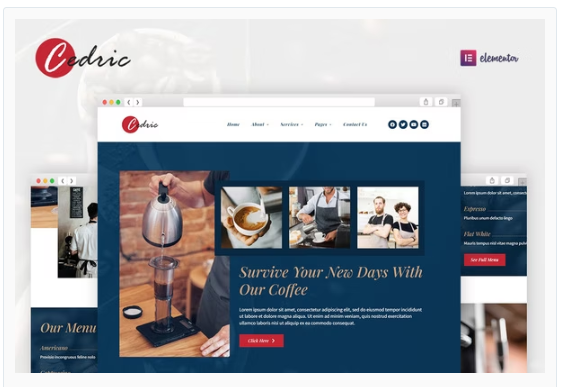 Cedric - Coffee & Beverages Elementor Template Kit