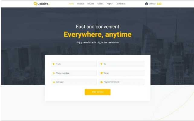UpDrive - Online Taxi Service Website Template