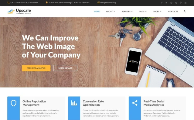 Upscale - Modern Marketing Agency Multipage Website Template