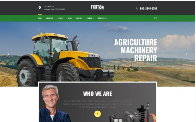 FIXIT - Tractor Repair Multipage Classic HTML Website Template