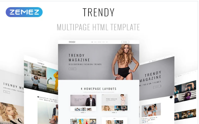 Trendy - Fashion Magazine Multipage HTML5 Website Template