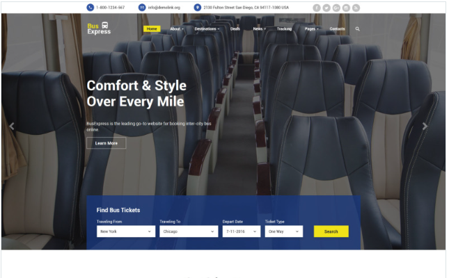 Transportation Responsive Website Template