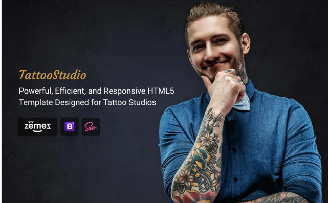 Tattoo Salon - Beauty Responsive HTML Website Template