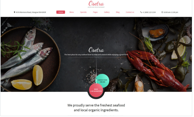 Seafood Restaurant Responsive Website Template