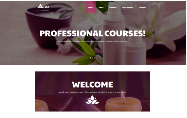 Spa Accessories Responsive Website Template