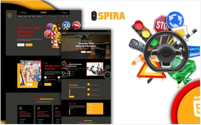 Spira Traffic School HTML5 Website Template