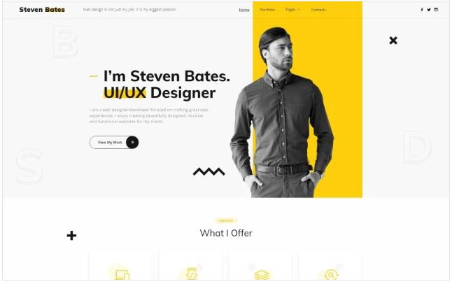 Steven Bates - Personal Page Multipage Modern HTML Website Template