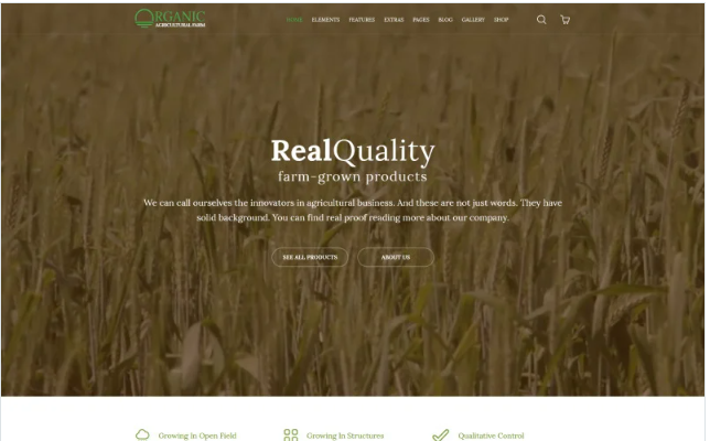 Organic - Agriculture Farm Multipurpose Website Template