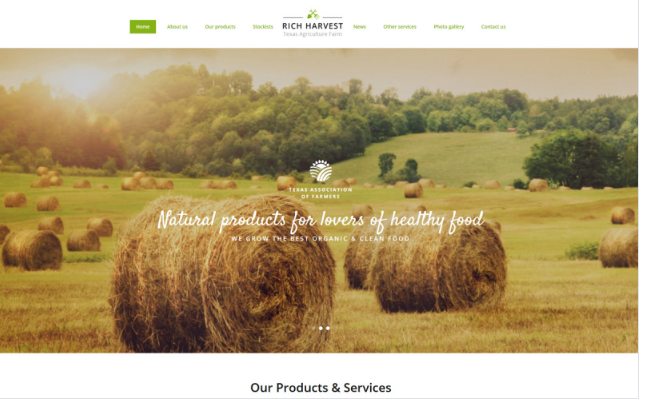 Rich Harvest - Agriculture Farm Responsive Multipage Website Template