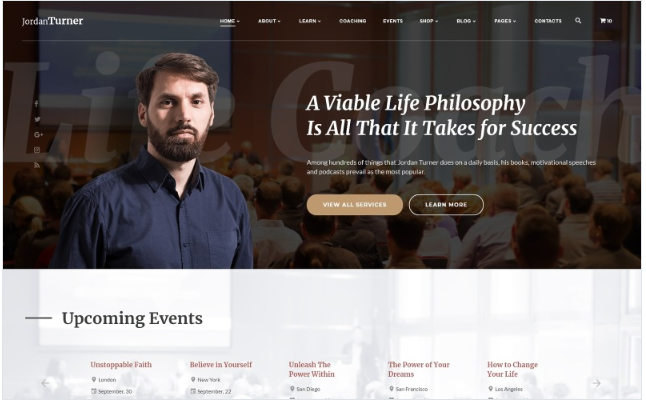 Jordan Turner - Life Coach Website Template