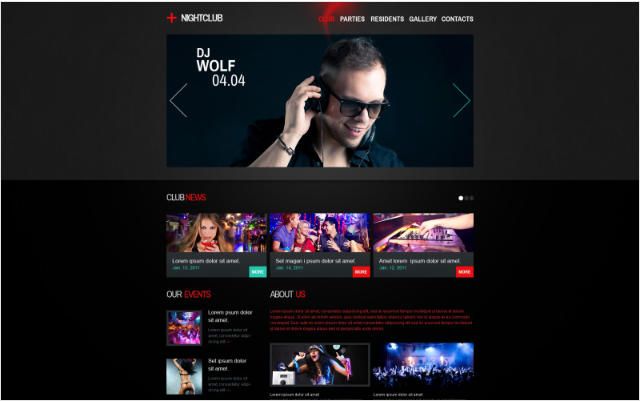 Night Club Responsive Website Template