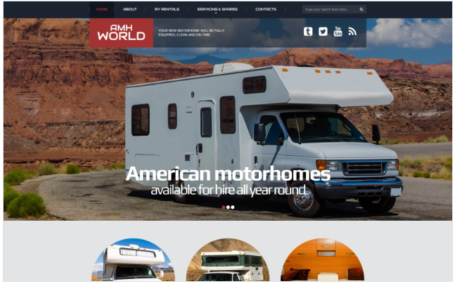 Motor Homes & RVs Responsive Website Template