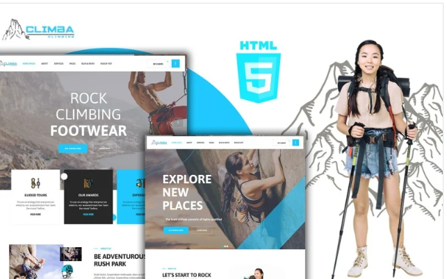 Climba Outdoor Mountain Hiking HTML5 Website template