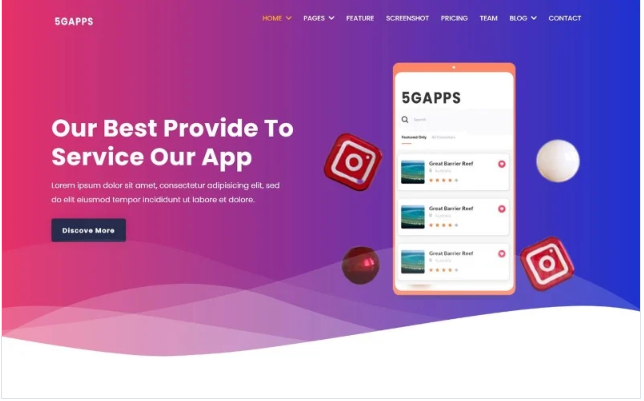 5gapps - Multipurpose App Website Template