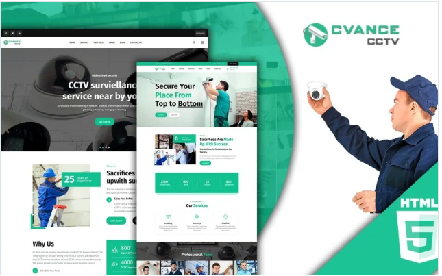 Cvance Security and CCTV HTML5 Website Template