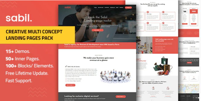 Multipurpose Bootstrap Landing Page Templates — Sabil