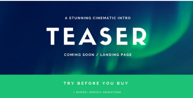 Coming Soon Template | Landing Page | Stomp - Cinematic Intro