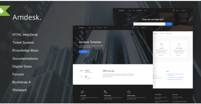 Amdesk - HelpDesk and Knowledge Base HTML template