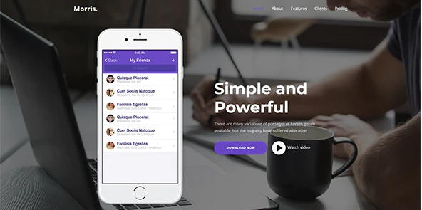 Morris - App & Product Landing Page