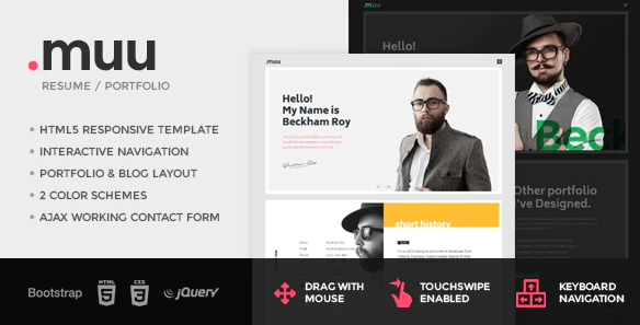 MUU - Unique and Creative Resume / Portfolio Template