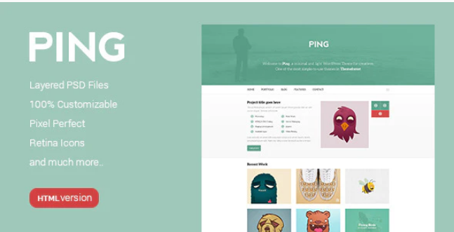 Ping - Minimal Responsive HTML Template
