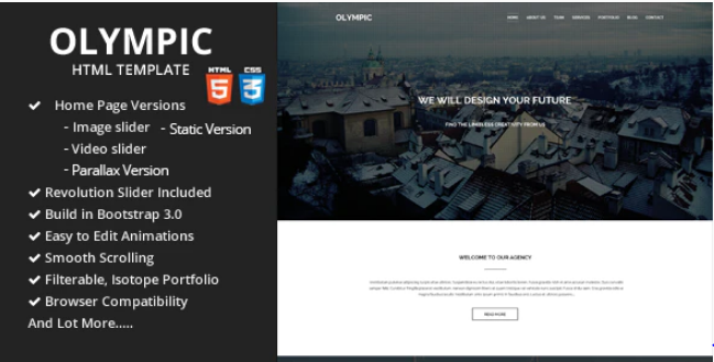 Olympic One Page Parallax Template