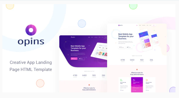 Opins - Creative App Landing Page HTML Template