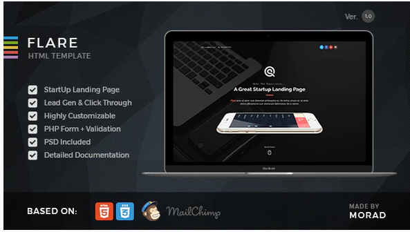 Flare - HTML Startup Landing Page Template