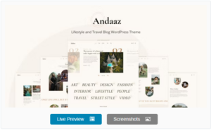 Andaaz - Lifestyle and Travel Blog WordPress Theme