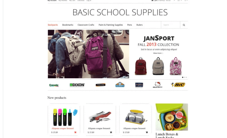 School Supplies Magento Theme