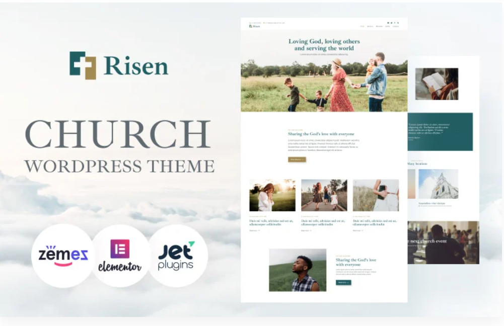 Risen - Neat WordPress Theme Church WordPress Theme