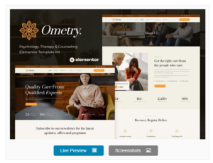 Ometry - Psychology Therapy & Counseling Elementor Template Kit