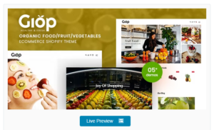Giop - Organic Food/Fruit/Vegetables eCommerce Shopify Theme
