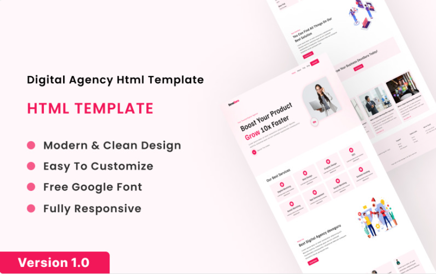 DevoGuru Digital Agency Solution HTML5 Template Website Template