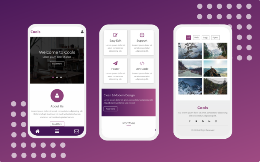 Cools - A Clean Mobile Template Website Template