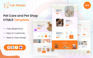 Cat-Master Pet Care and Pet Shop HTML5 Template Website Template