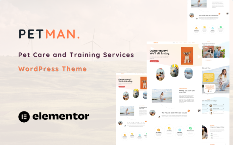 Petman - Pet Care Services One Page WordPress Theme