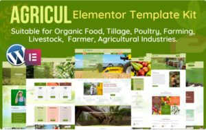 Agricul - Modern Organic Farm, Agriculture WordPress Elementor template kit. Elementor Kit