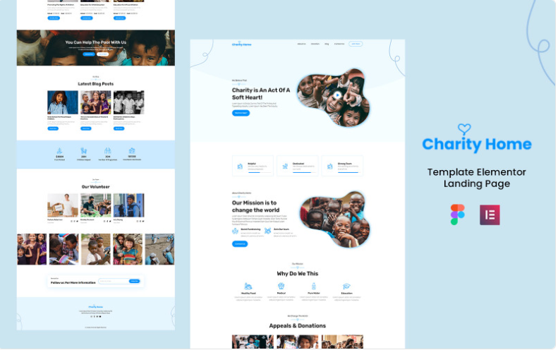 Charity Home - NGO and Charity Services Elementor Landing Page Elementor Kit