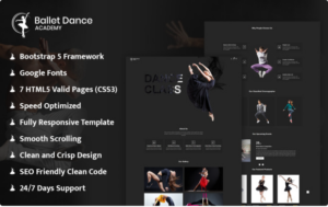 Ballet Dance Academy HTML Template Website Template