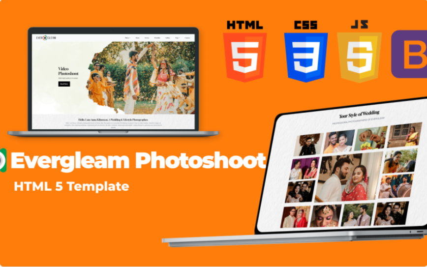 Evergleam Wedding Photography HTML Template Website Template