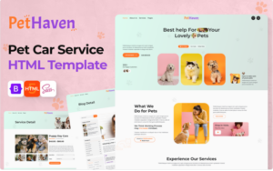Pet Haven – Pet Care Services, Pet Shop HTML 5 Website Template